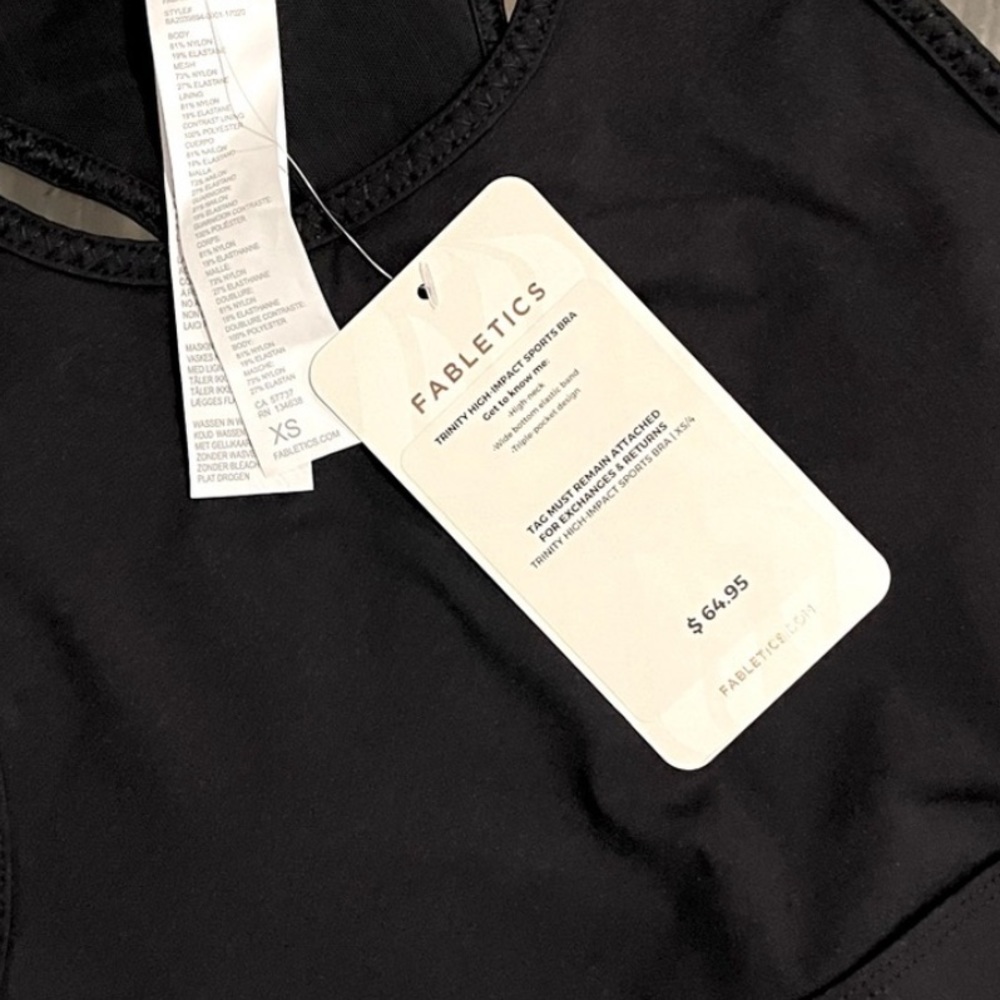 Fabletics Black Trinity Bra Xs - image 2